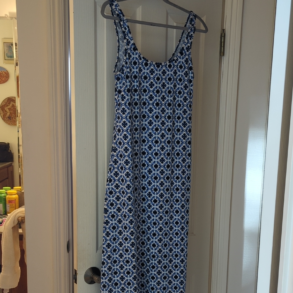 Tommy Bahama Navy and White Maxi Dress